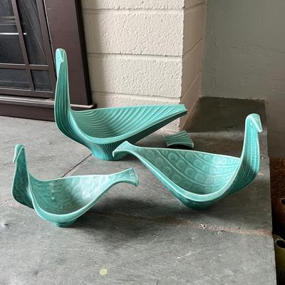 3 Johnathan Adler Teal Swan Bowls