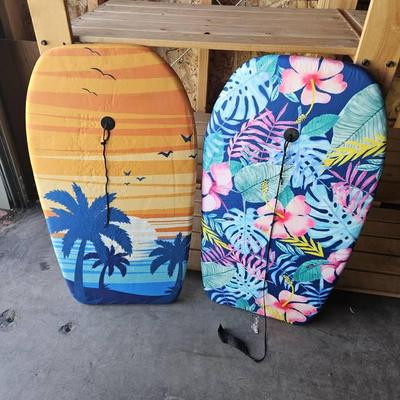 Pair of Tropical Boogie Boards – Palm Trees & Floral Designs
