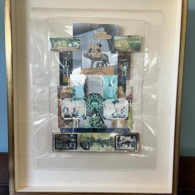 27 X 33 Framed Shadowbox Collage Style Art