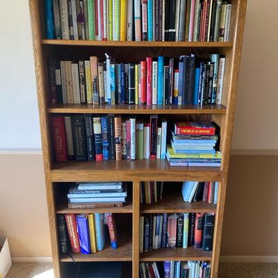 Vintage Wooden (books Included) Tall Oak Bookshelf Fully Stocked with Quality Vintage & Modern Books
