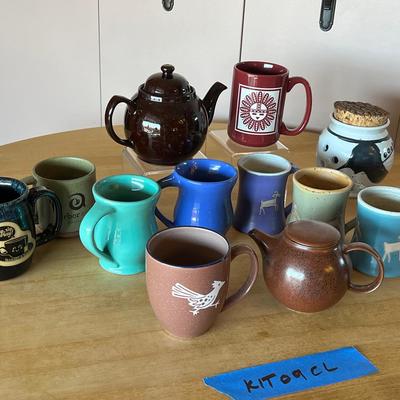 Eclectic Artisan Pottery Mug Lot with Teapots – Kitchen Collection