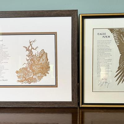 2 Framed Letterpress Poems
