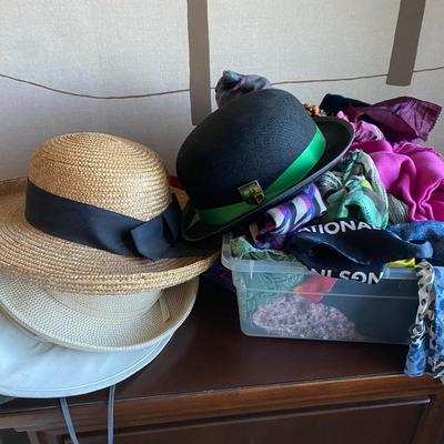 Assorted Vintage Hats and Scarves Collection