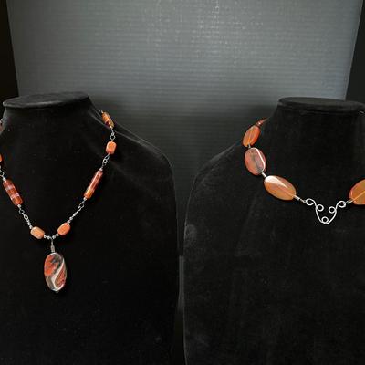 Artisan Glass & Hematite Necklaces