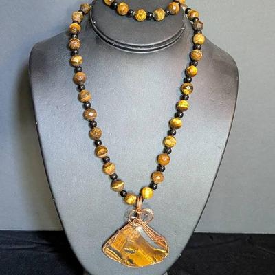 Bold Tiger-Iron Statement Set – Necklace & Bracelet