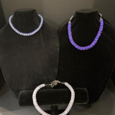 Handwoven Viking Knit Necklaces with Glass Beads