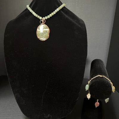 Mohawk Jasper Pendant Set – Necklace & Bracelet