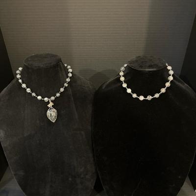Petoskey Stone Pendant with Coordinating Beaded Necklace Set