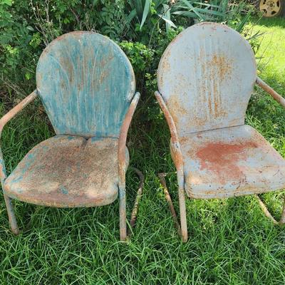 2 Metal Chairs 
