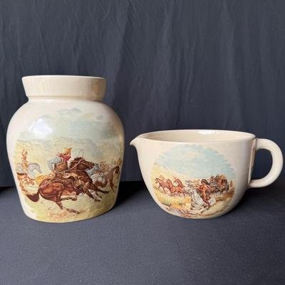 Vintage Yesteryears Wild West Crock and Bowl Set