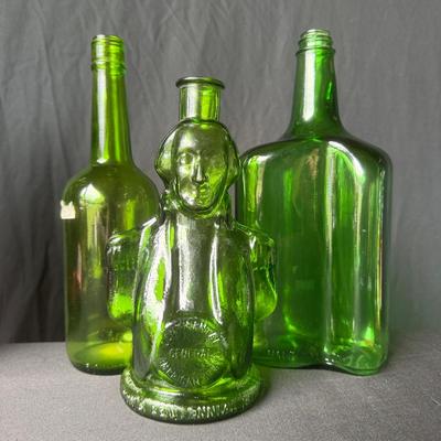 Vintage Wheaton Green George Washington Bottle Plus