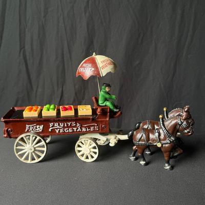 Vintage Cast Iron Gorse Drawn Fruits and Veggies Cart