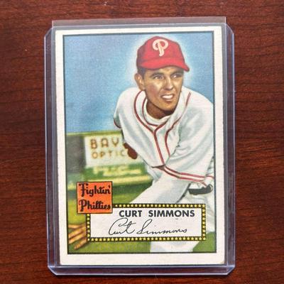 1952 Topps Baseball Card.  Curt Simmons  - Philadelphia Phillies #203