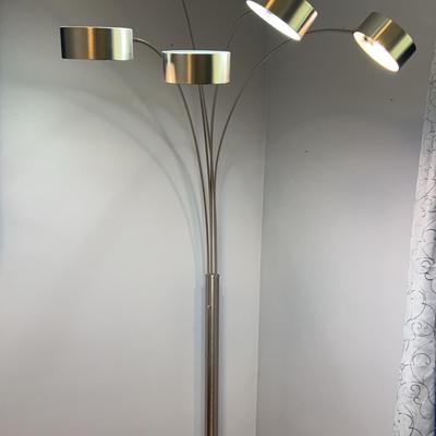 Modern Arc Lamp In Brushed Nickel Finish 