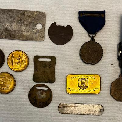 Collection Of Antique & Vintage Fobs, Tokens & Pins