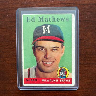 1958 Topps Baseball Card. Ed Mathews #440