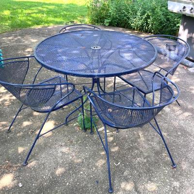 Vintage Wrought Iron Patio Table And Chairs