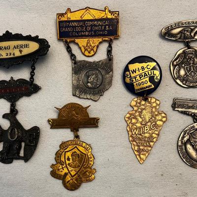 Collection Of Antique & Vintage Historical Badges & Pins #1