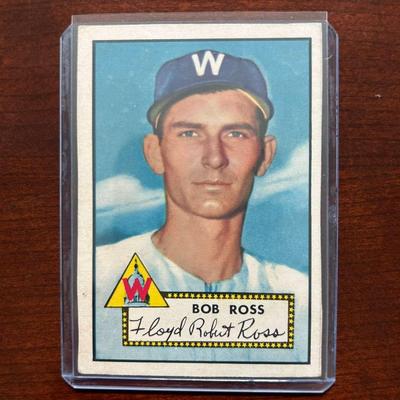 1952 Topps Baseball Card.  Bob Ross - Washington Senators #298