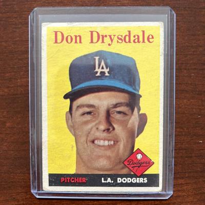 1958 Topps Baseball Card. Don Drysdale #25