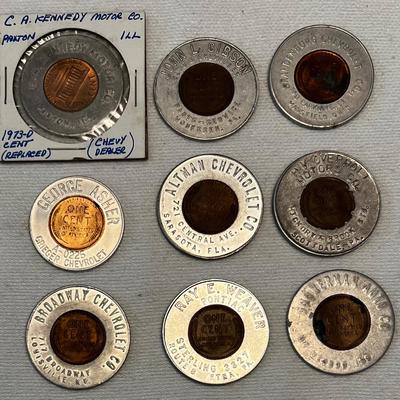 9 - Vintage Automotive Advertising Encased Pennies, #3