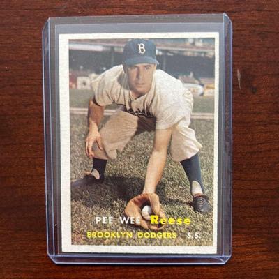 1957 Topps Baseball Card. Pee Wee Reese #30