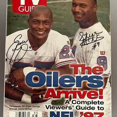 1997 TV Guide Autographed By Eddie George & Steve McNair