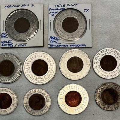 10- Vintage Advertising Encased Wheat Pennies, 1909 #4
