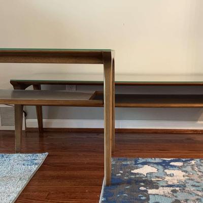 John Van Koert For Drexel Profile Pecan Coffee Table, End Table 