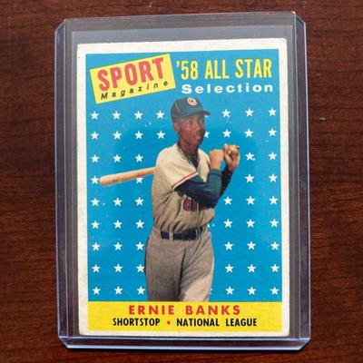 1958 Topps Baseball Card. Sport Magazine All Star. Ernie Banks #482