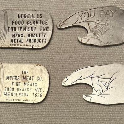 4 - Vintage Spinner “You Pay” Advertising Bottle Openers #1