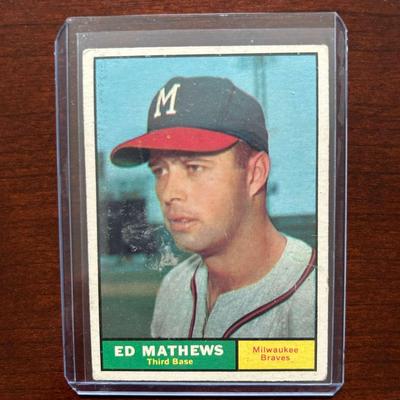 1961 Topps Baseball Card. Ed Mathews #120