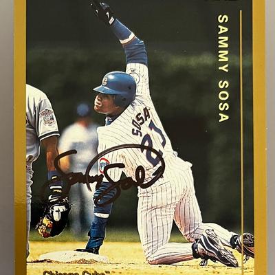 1998 Autographed Topps Sammy Sosa Jumbo Baseball Card