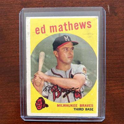 1959 Topps Baseball Card. Ed Mathews #450