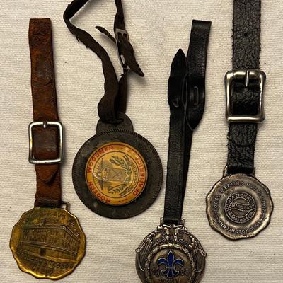 4 - Antique Advertising Pocket Watch Fobs #1
