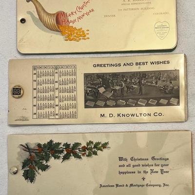 Antique Circa 1920’s Advertising Ink Blotters, Note Pads