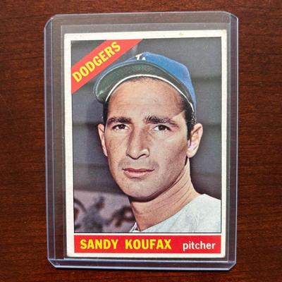 1966 Topps Baseball Card.  Sandy Koufax #100