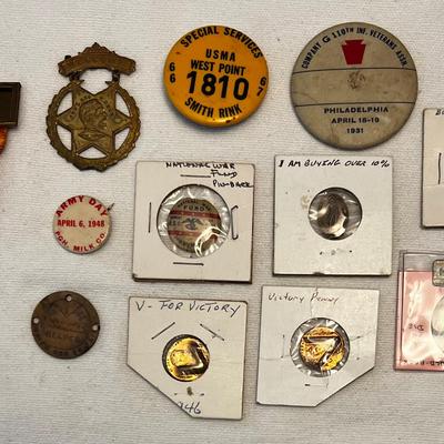 Collection Of Antique & Vintage Military Pins & Badges
