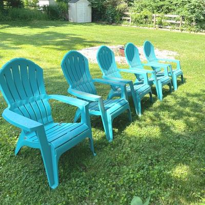 Five Resin Adirondack Patio/Lawn Chairs 