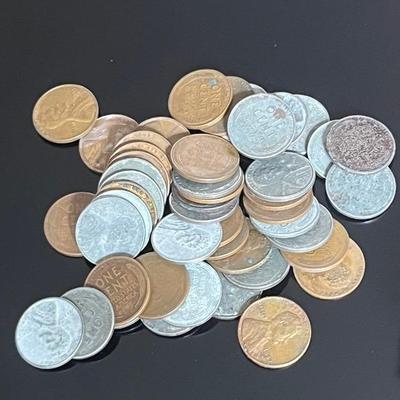 Copper (25) and Steel (25) Wheat Pennies