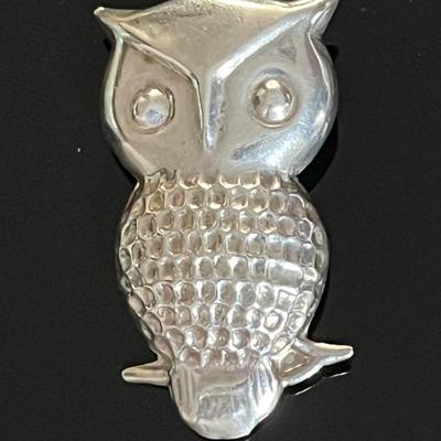Sterling Silver .925 Owl Pin