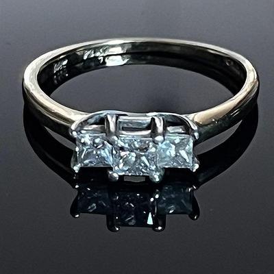 14K Gold and Platinum 3 Diamond Ring