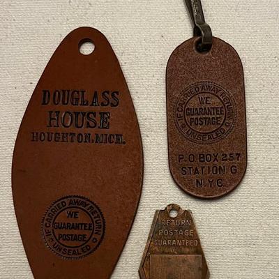 3 - Rare Antique Hotel & Subway Key Fobs
