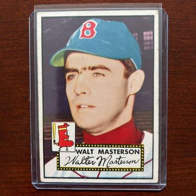 1952 Topps Baseball Card. Walt Masterson - Boston Red Sox #186