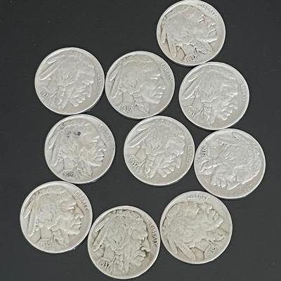 Buffalo Nickels with Dates (10)