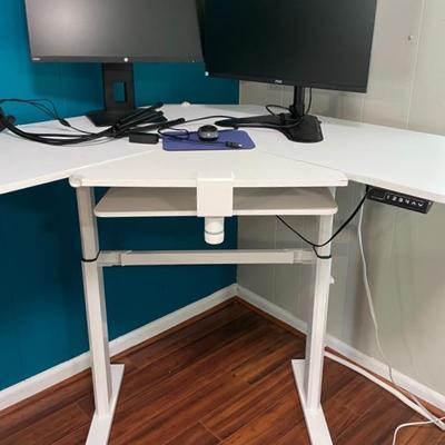 Vinsetto Electric Standing Desk With Two Monitors 