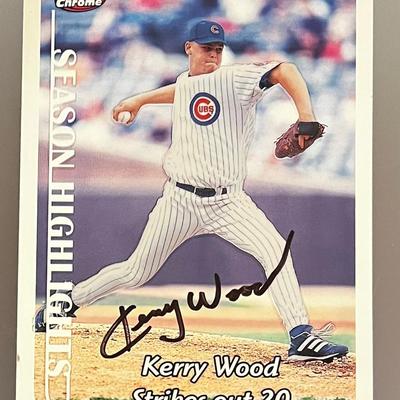 1999 Autographed Topps Super Chrome Kerry Woods Jumbo Baseball Card