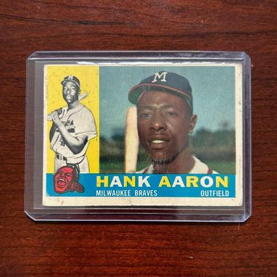 1960 Topps Baseball Card. Hank Aaron #300