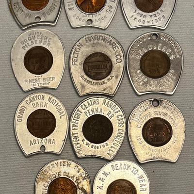 11 - Vintage Advertising Encased Pennies, #1