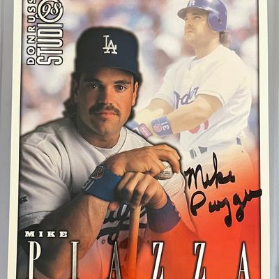 1998 Autographed Donruss Mike Piazza Jumbo Baseball Card